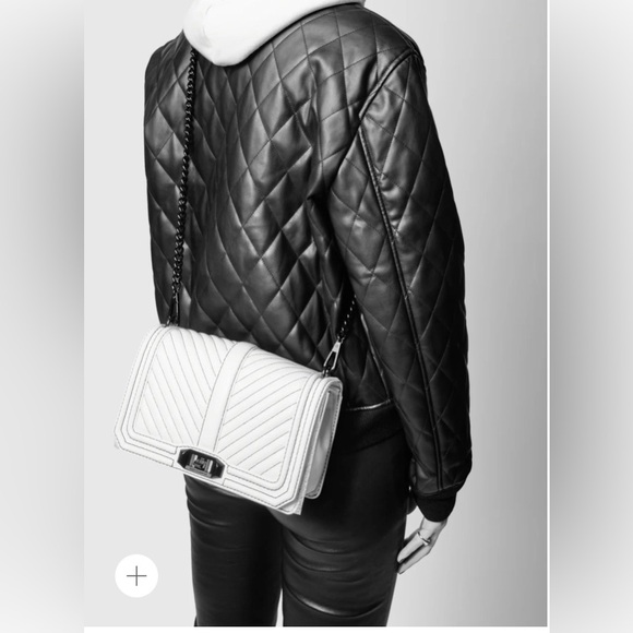 Excellent like new condition Rebecca Minkoff large, black, chevron crossbody - Picture 10 of 10